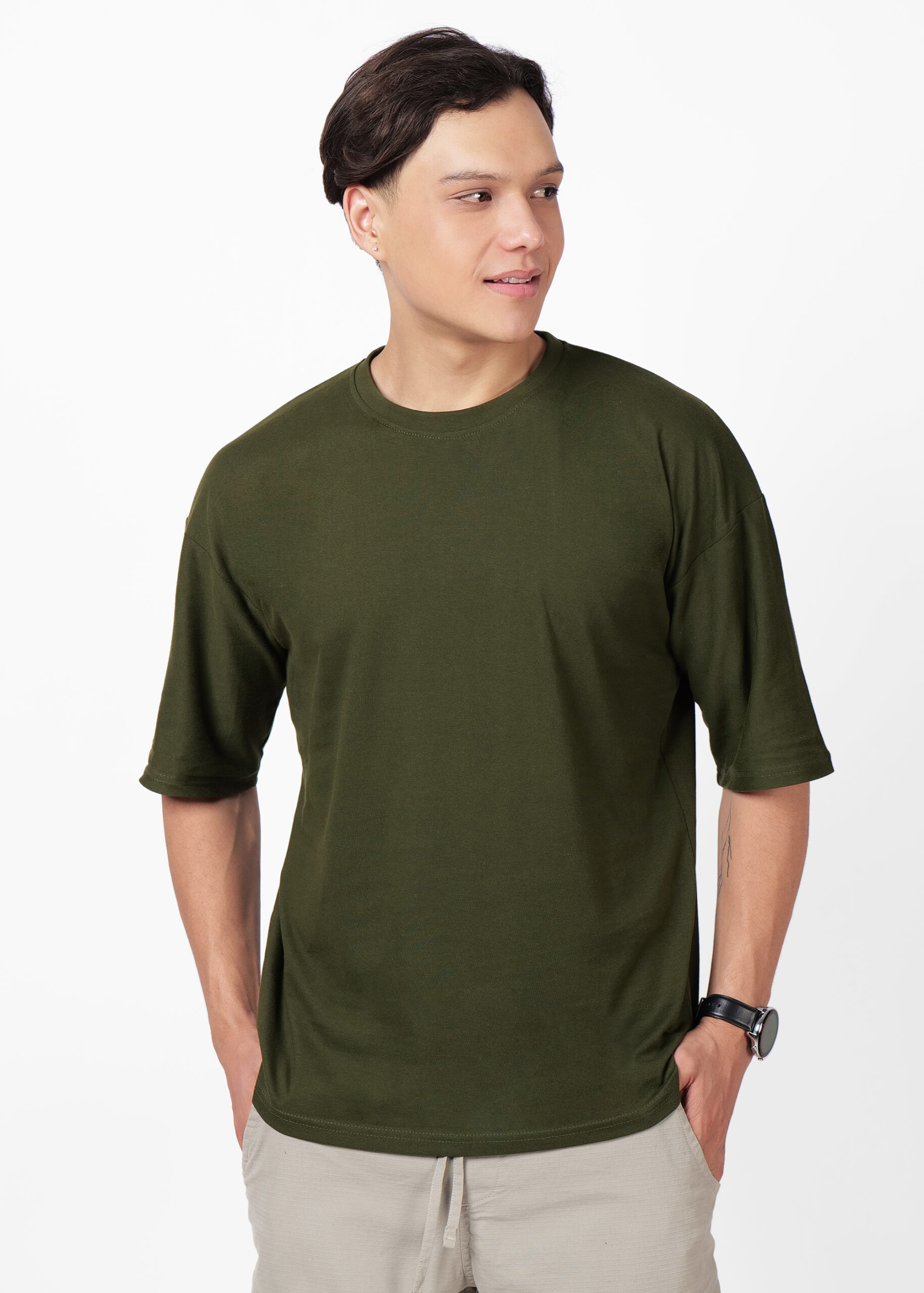 Oversized Solid Heavy Cotton - ARMY GREEN