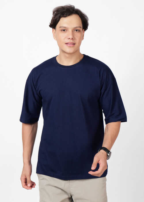 Oversized Solid Heavy Cotton - NAVY BLUE