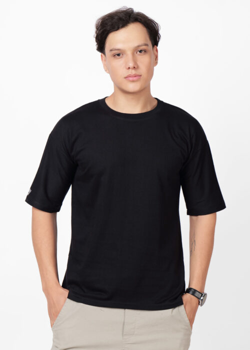 Oversized Solid Heavy Cotton - BLACK