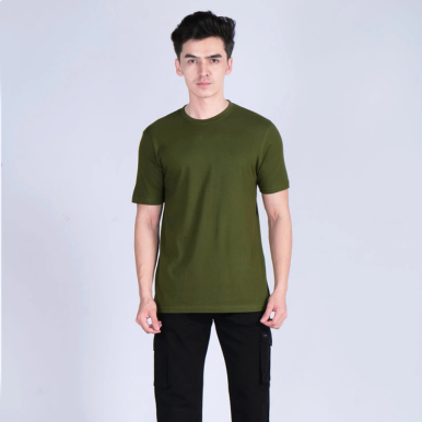Cotton Plain-Regular Fit - ARMY GREEN