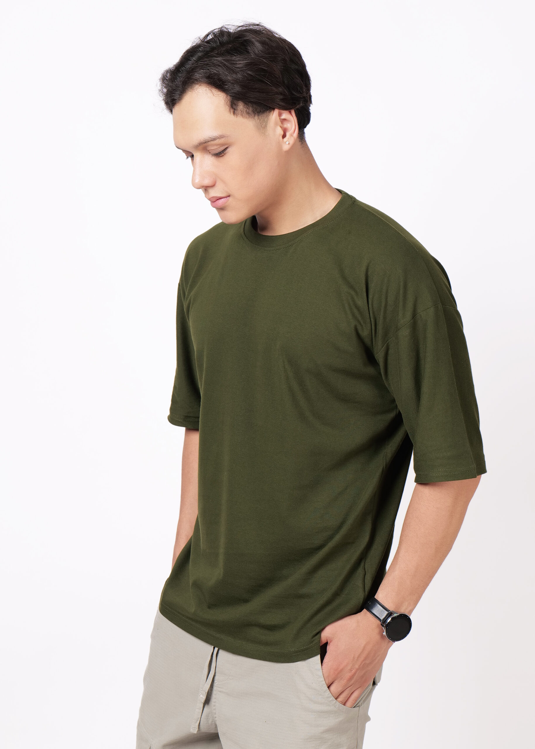 Oversized Solid Heavy Cotton - ARMY GREEN - Image 2