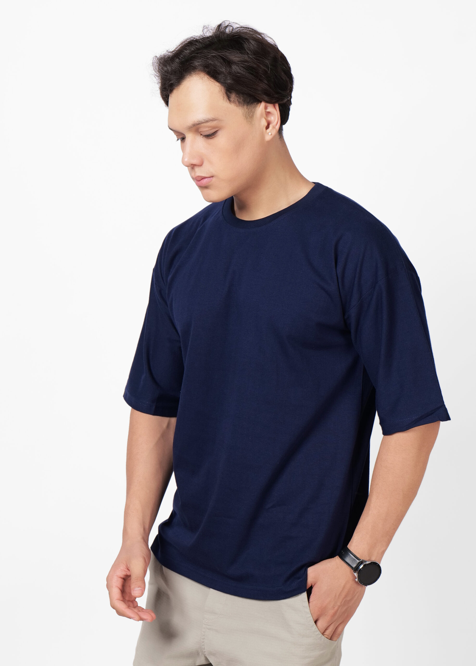 Oversized Solid Heavy Cotton - NAVY BLUE - Image 2