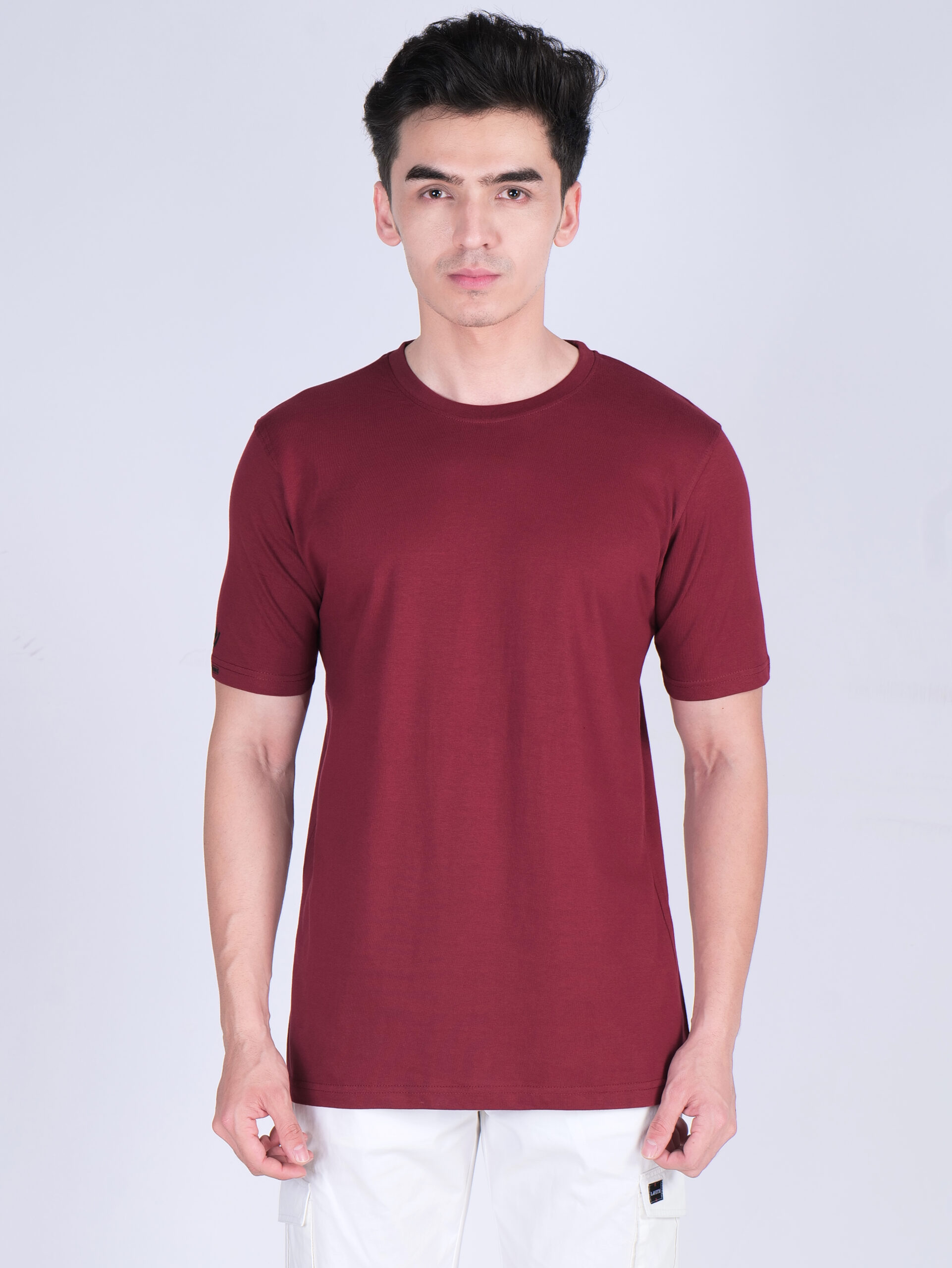Cotton Plain-Regular Fit-MAROON - Image 2