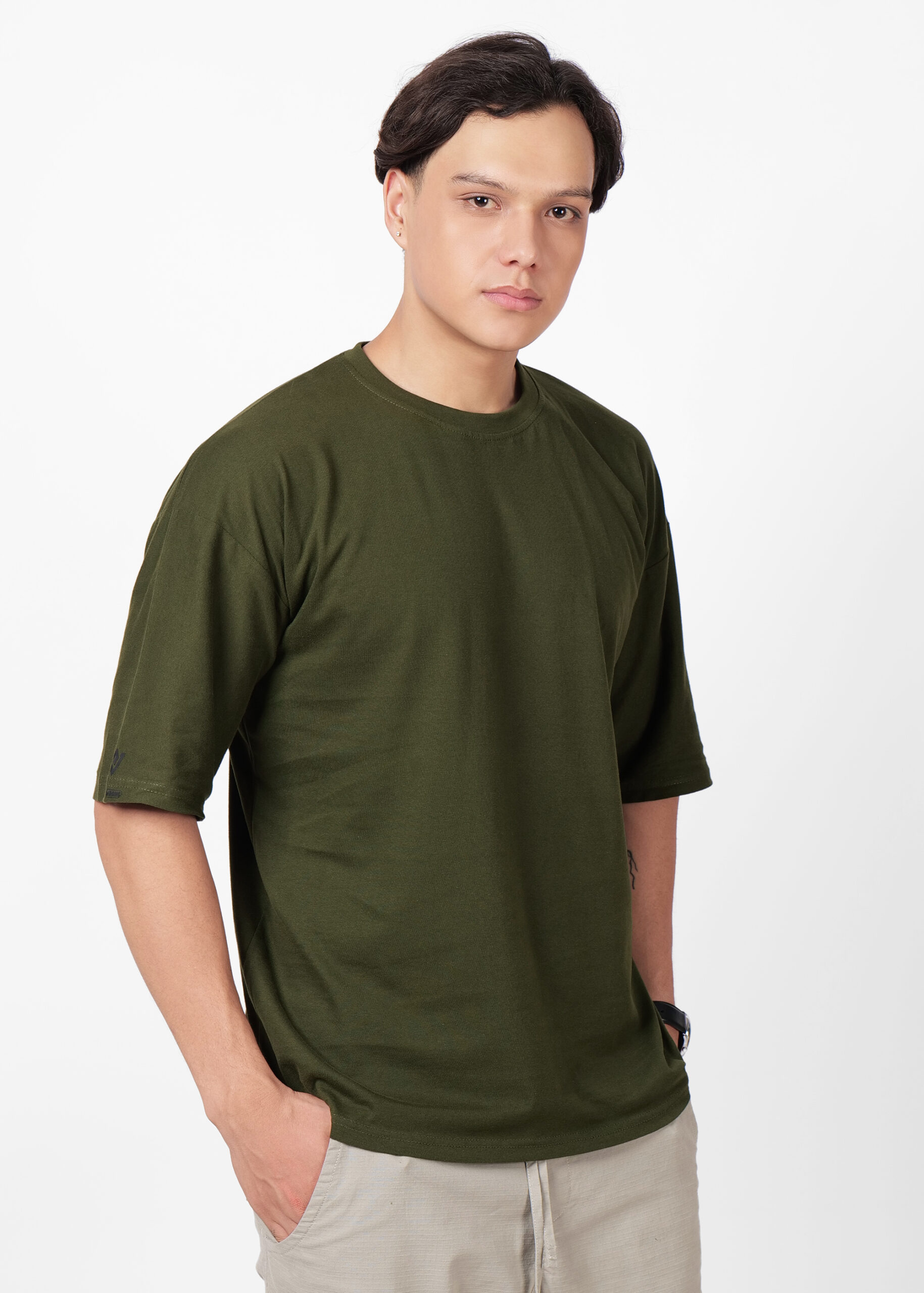 Oversized Solid Heavy Cotton - ARMY GREEN - Image 3