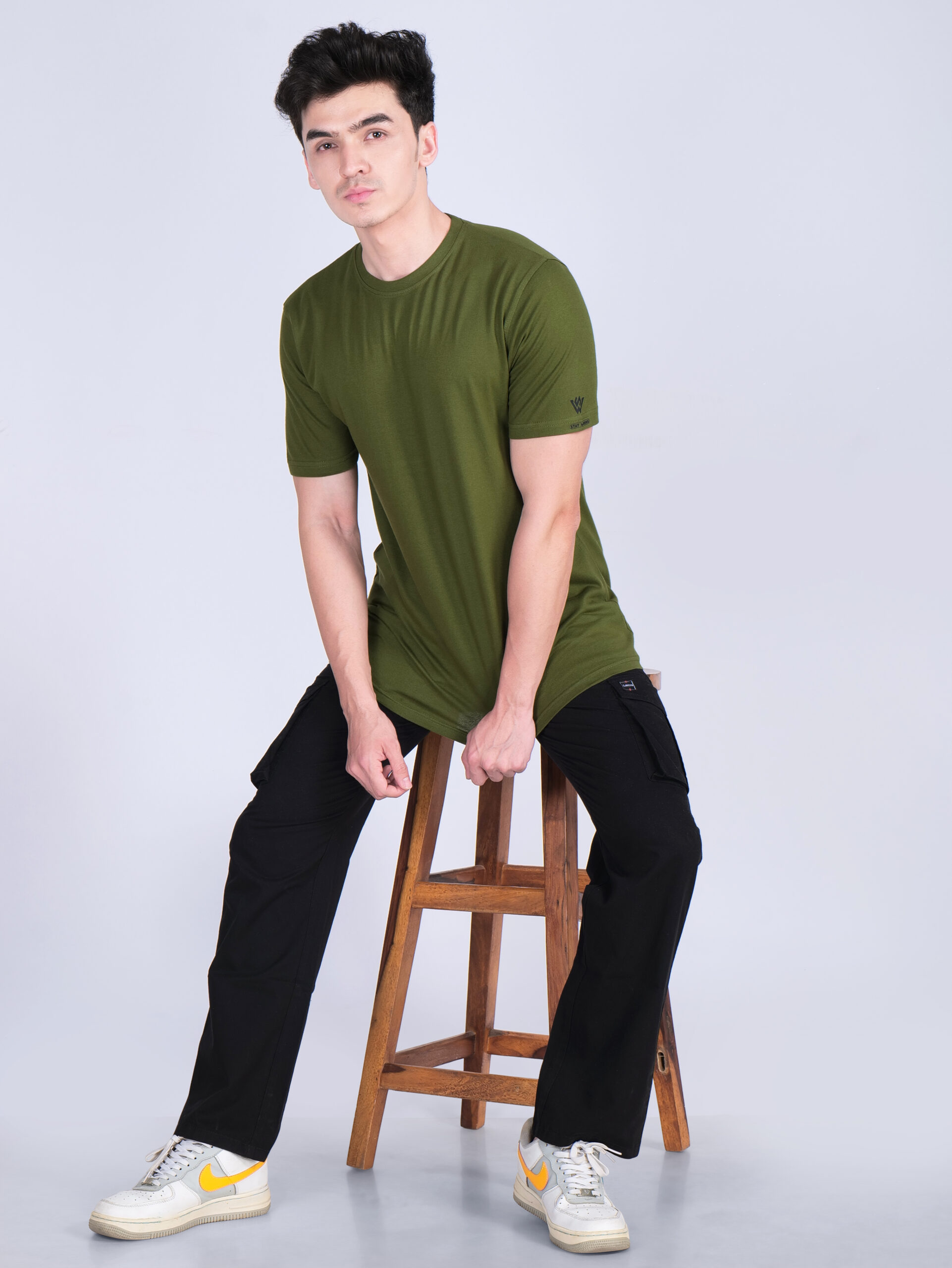 Cotton Plain-Regular Fit - ARMY GREEN - Image 5