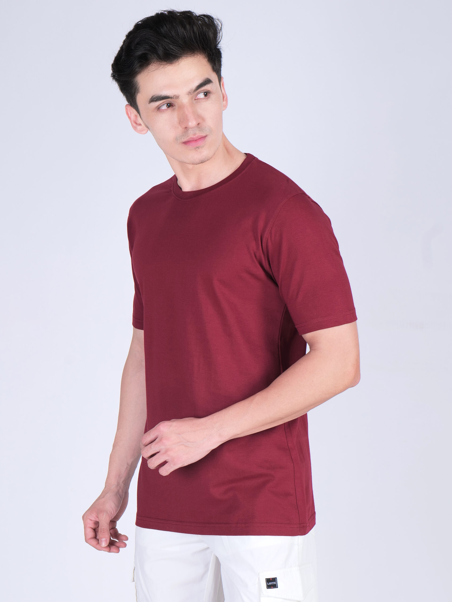 Cotton Plain-Regular Fit-MAROON - Image 4