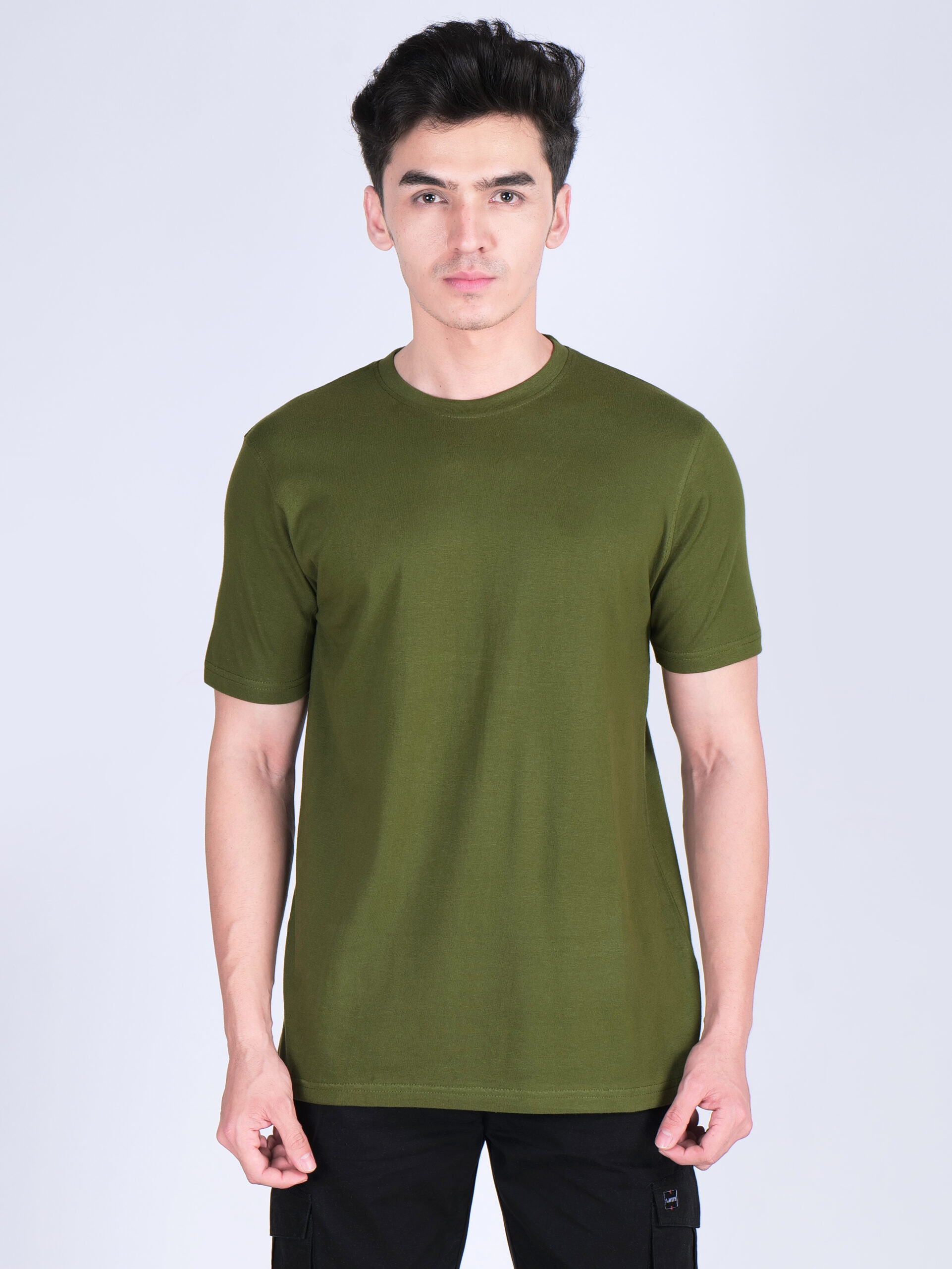 Cotton Plain-Regular Fit - ARMY GREEN - Image 7