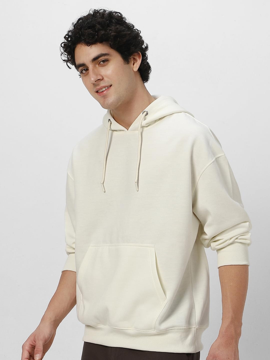 Cotton Fleece Over Size Hooded-OFF-WHITE - Image 4