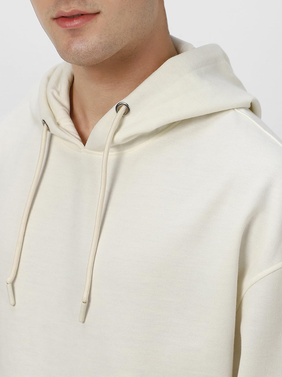 Cotton Fleece Over Size Hooded-OFF-WHITE - Image 5